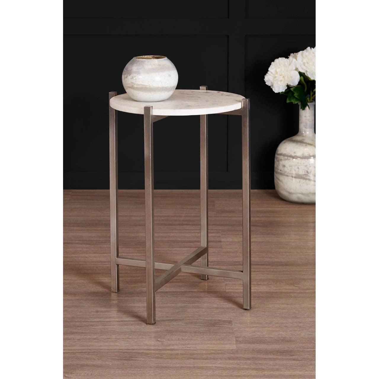 Paradise White Marble Table With Lattice Base