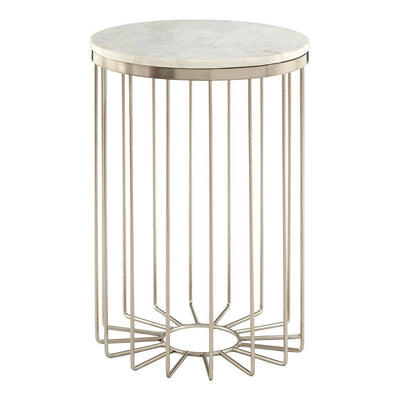 Paradise White Marble Cage Design Iron Table