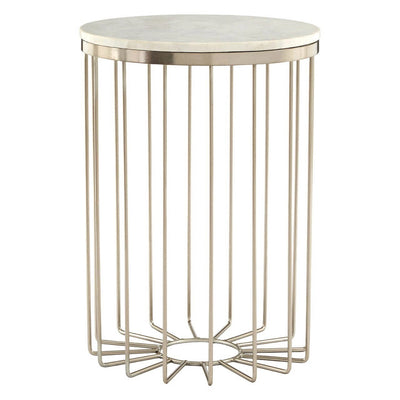 Paradise White Marble Cage Design Iron Table