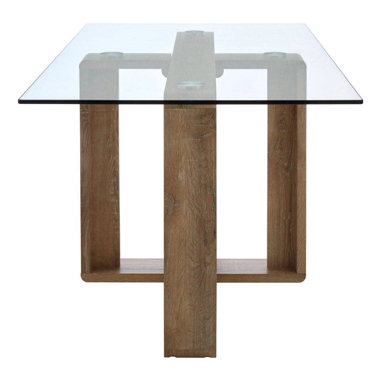 Markham Clear Tempered Glass Dining Table