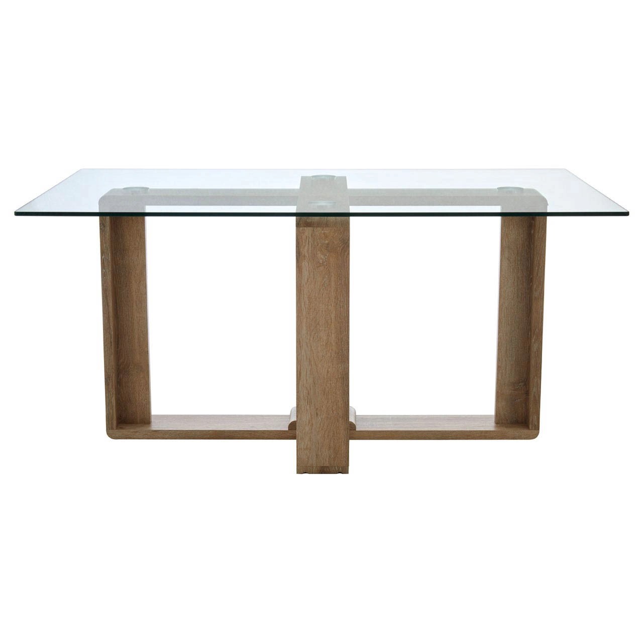 Markham Clear Tempered Glass Dining Table