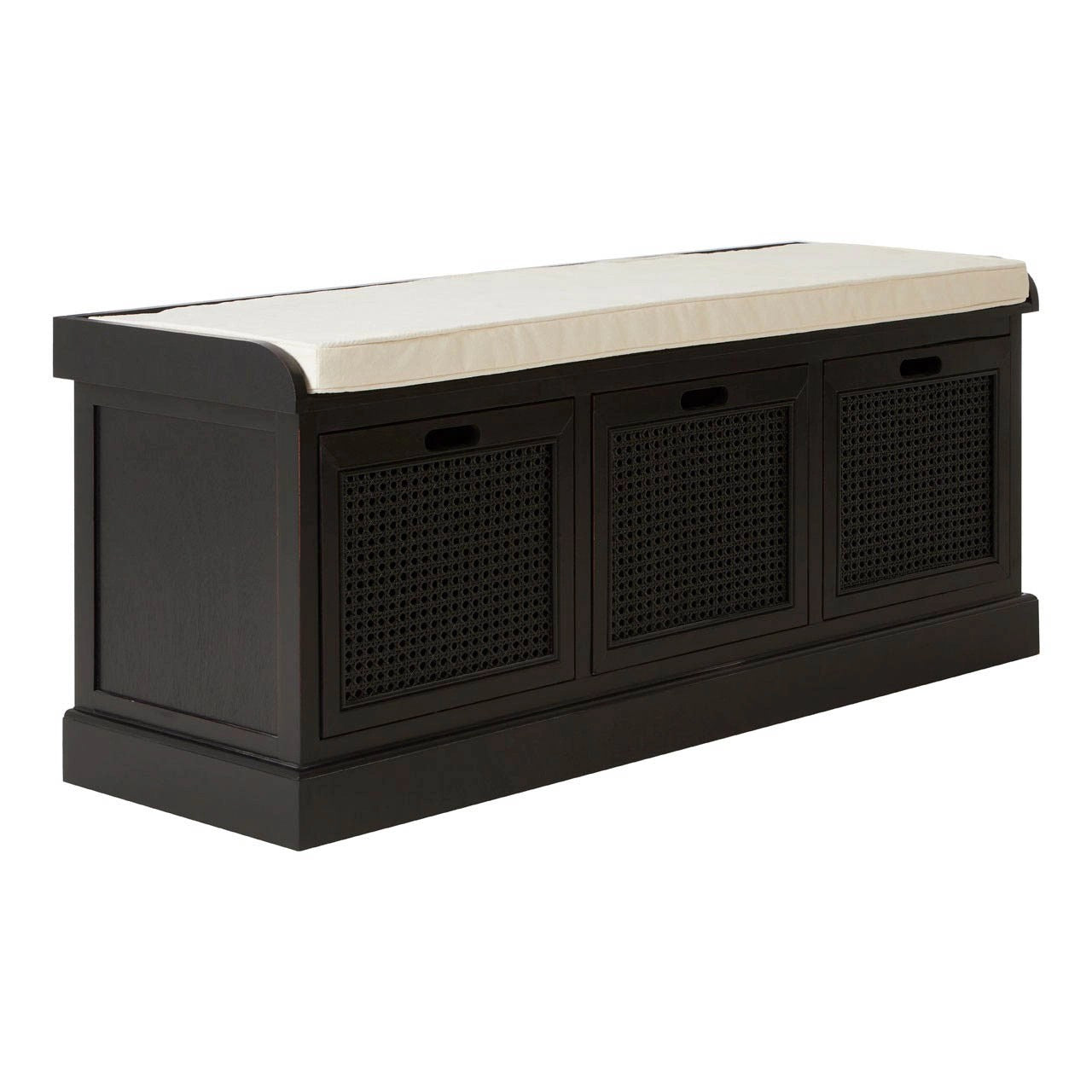 Orchard 3 Drawers Black Finish Storage Bench