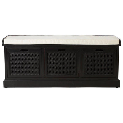 Orchard 3 Drawers Black Finish Storage Bench