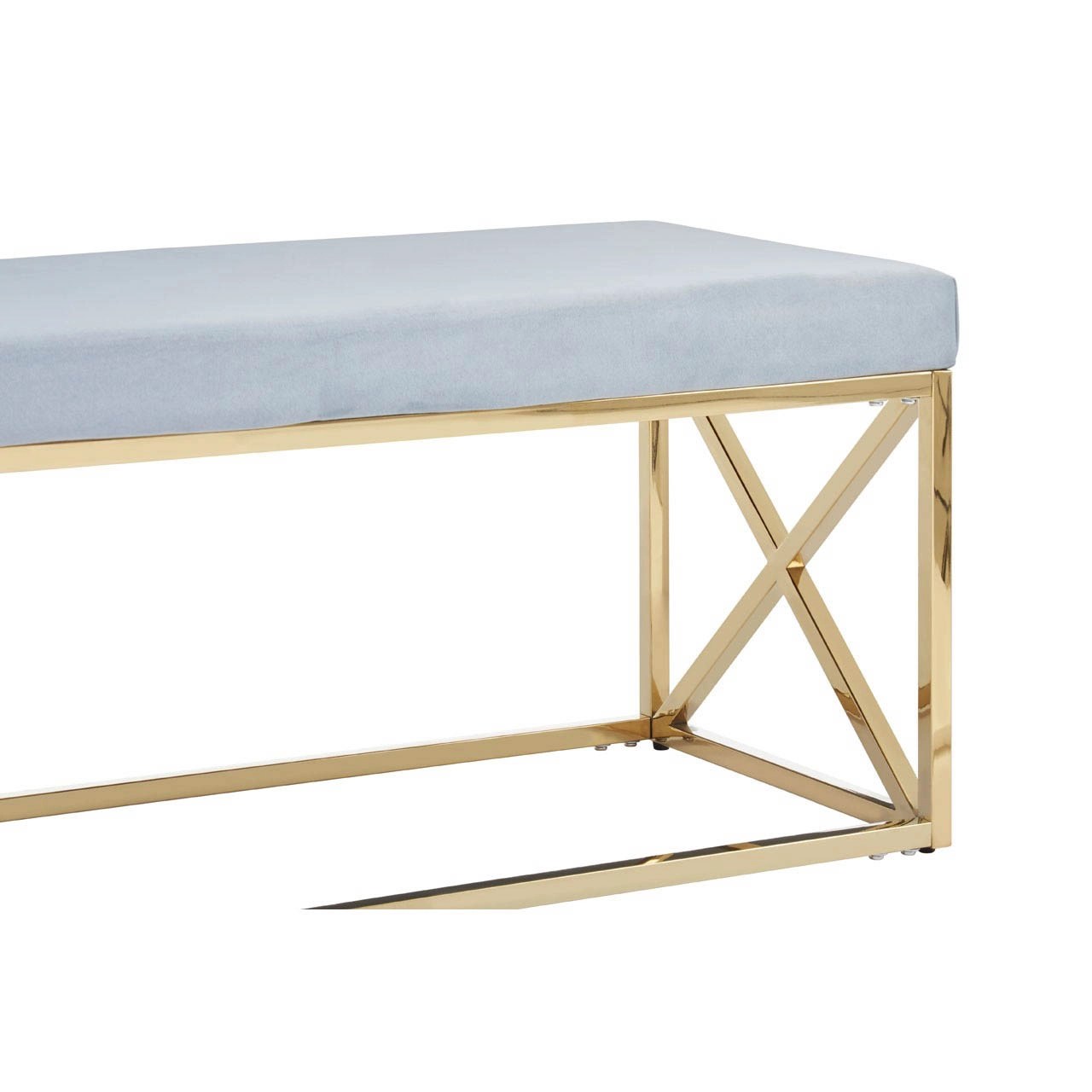 Norland Grey Velvet / Gold Bench