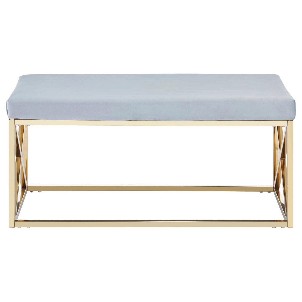 Norland Grey Velvet / Gold Bench